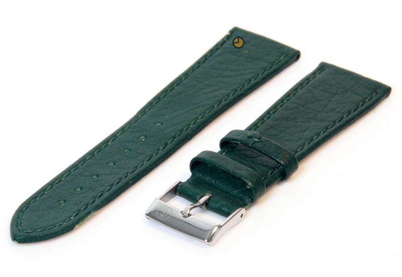 Watchstrap 22mm darkgreen buffalo leather