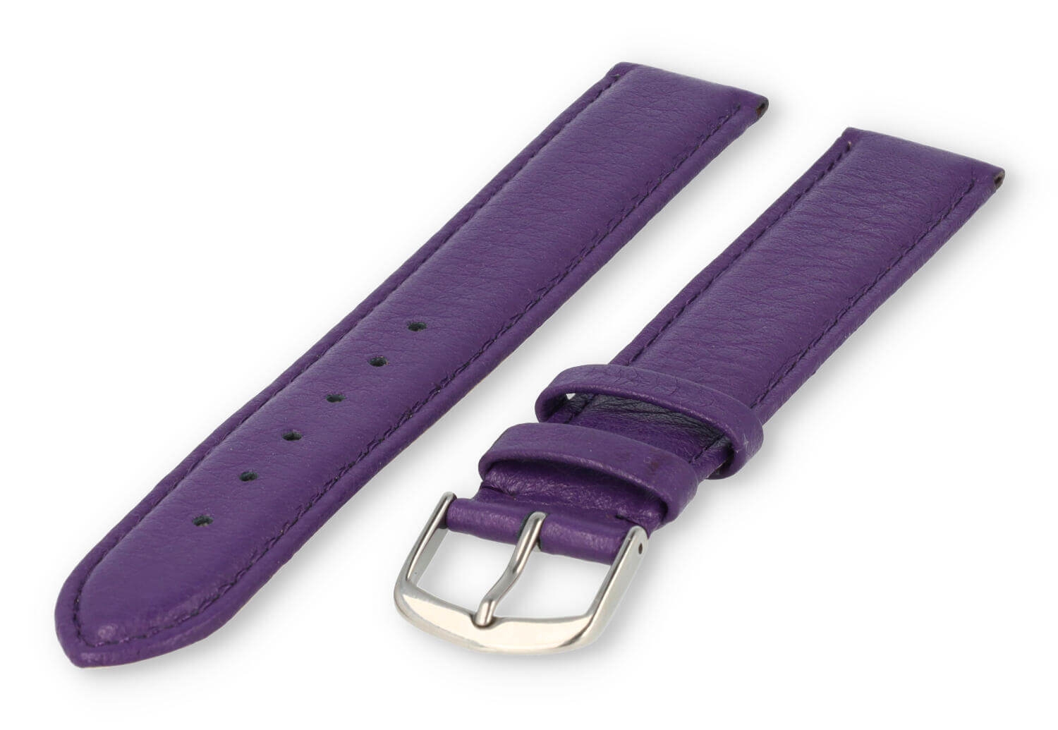 XL watch strap smooth leather - 18mm - eggplant