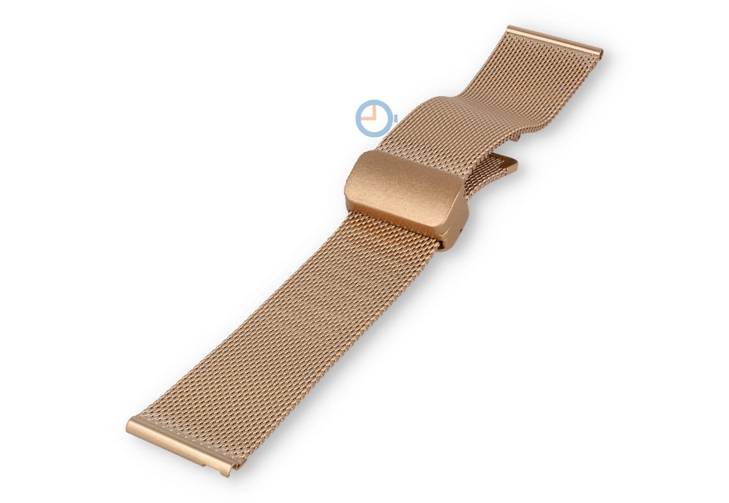 Mesh strap with magnatic butterfly clasp - 22mm - rosegold
