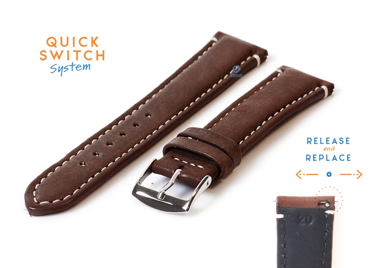 Watchstrap 20mm brown calf leather