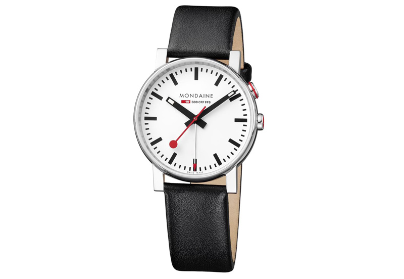Mondaine 20mm watchstrap black polished