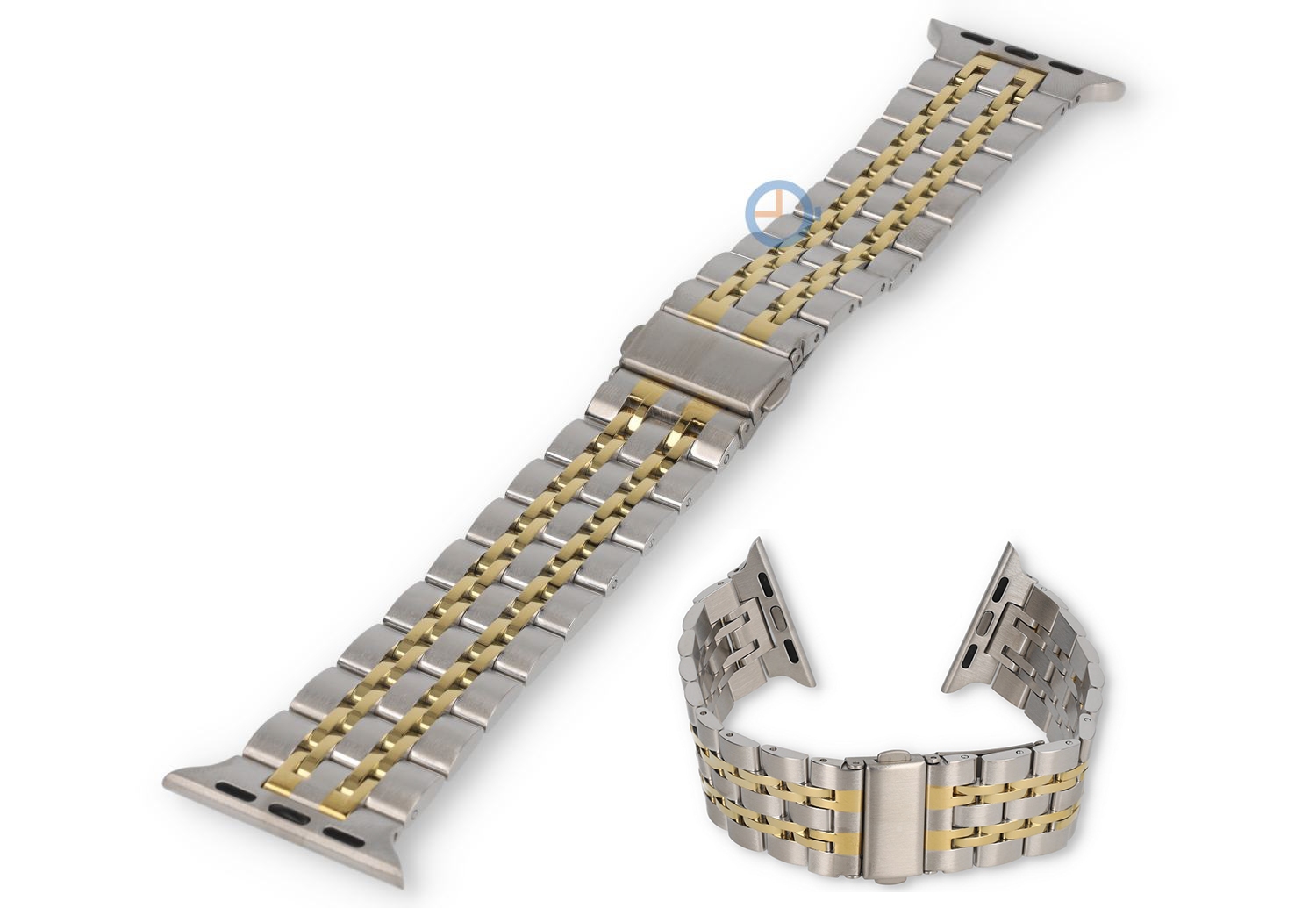 Steel Apple watch strap (41mm) - business silver/gold