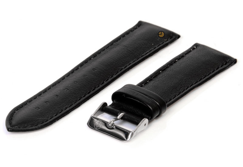 Watchstrap 24mm black calf leather