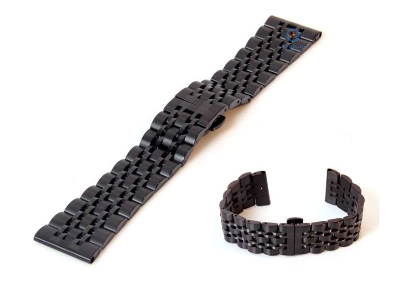 Watchstrap 22mm stainless steel matt black