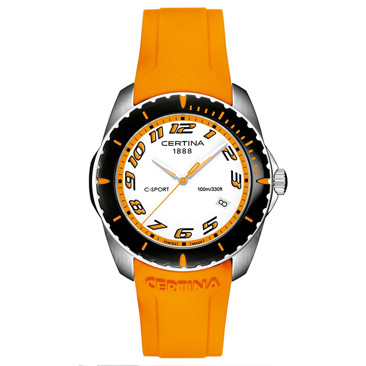 Certina strap C26070984292A orange silicon