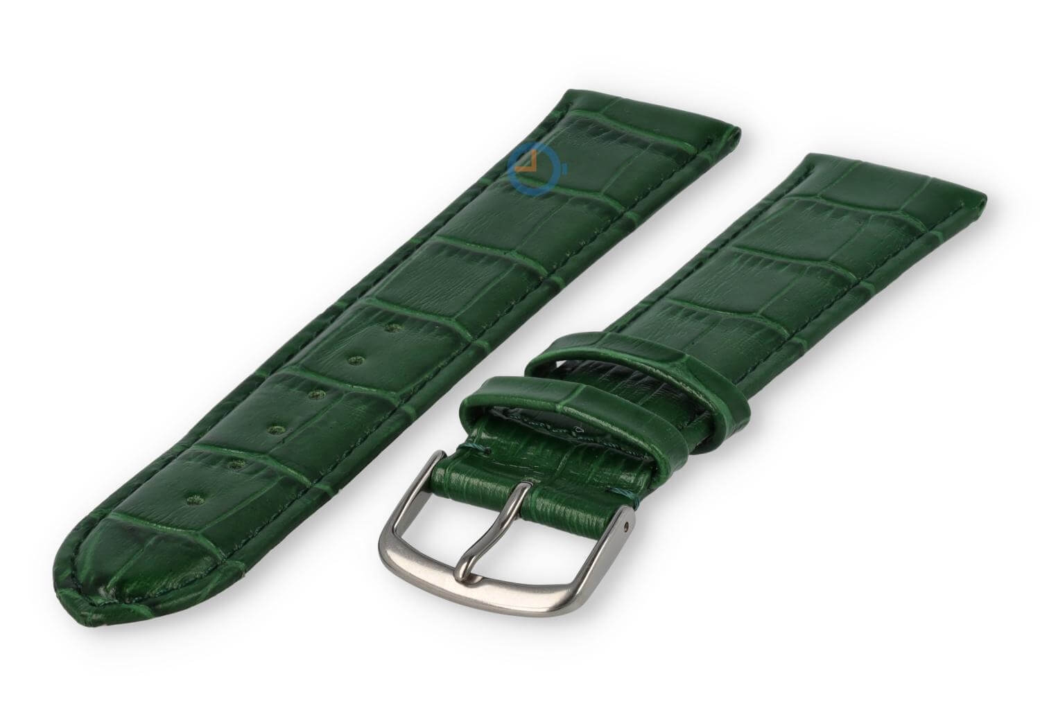 Extra-long crocoleather strap  - 20mm - hunting green