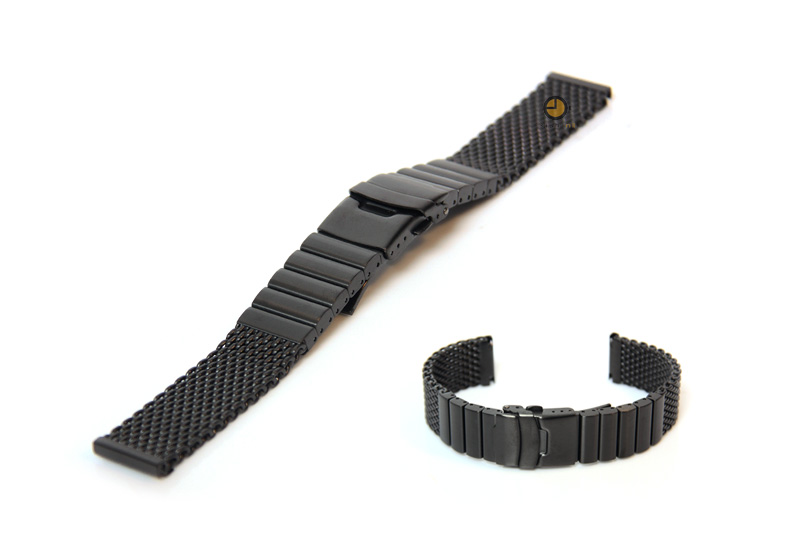 Watchstrap 24mm milanees matt black