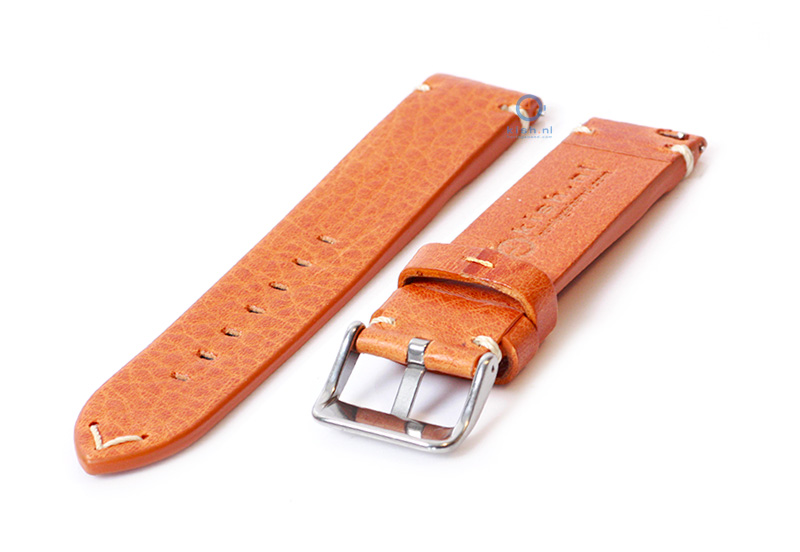 Premium horlogeband 20mm vintage bruin leer