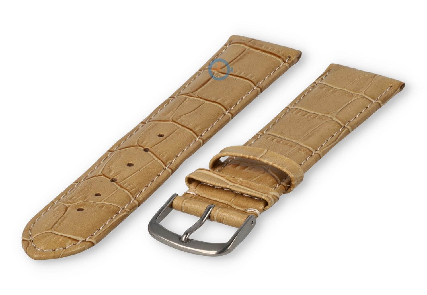Extra-long crocoleather strap  - 20mm - sand