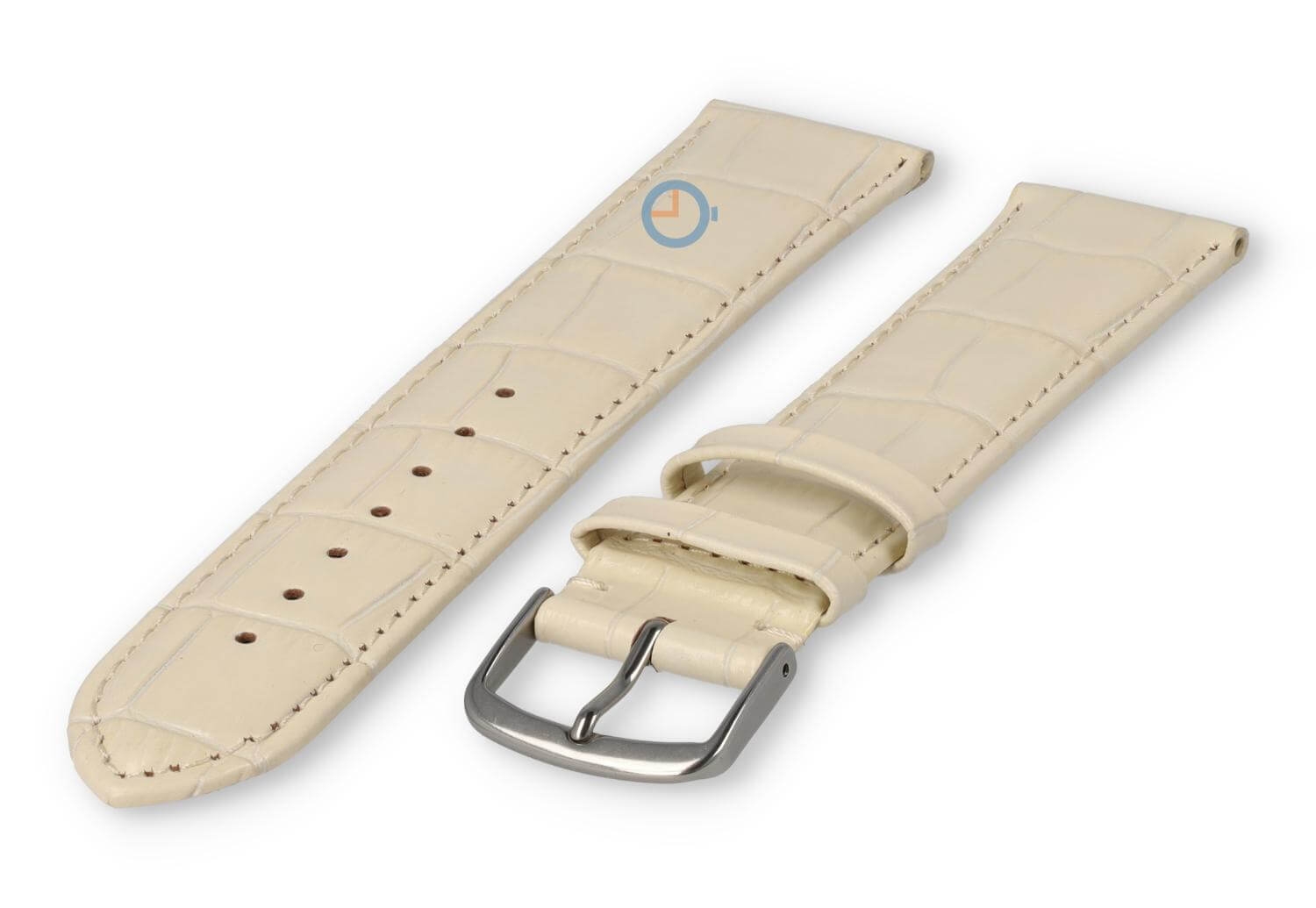 Lightly padded XL watch strap - 22mm - cream-coloured