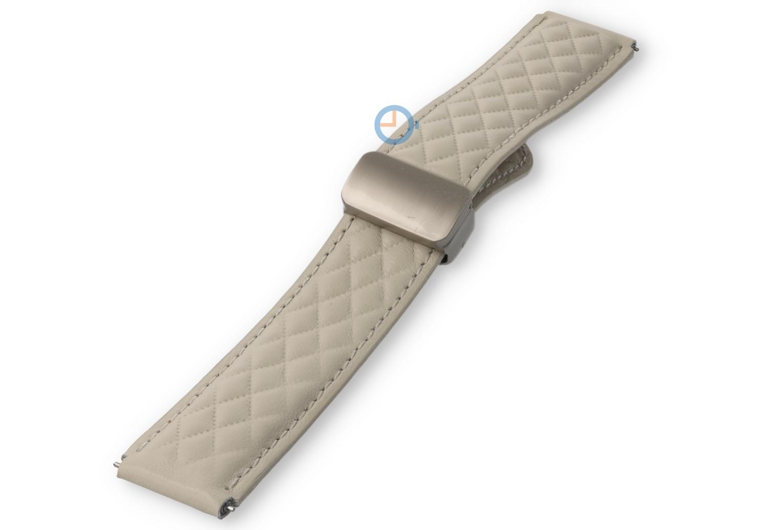 Magnetic watch strap luxury leather - 20mm - White