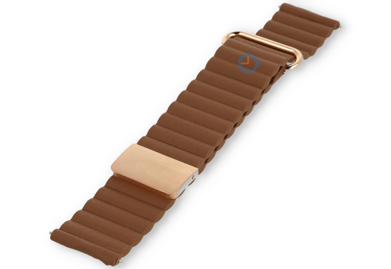 20mm leather strap with magnetic clasp - Brown