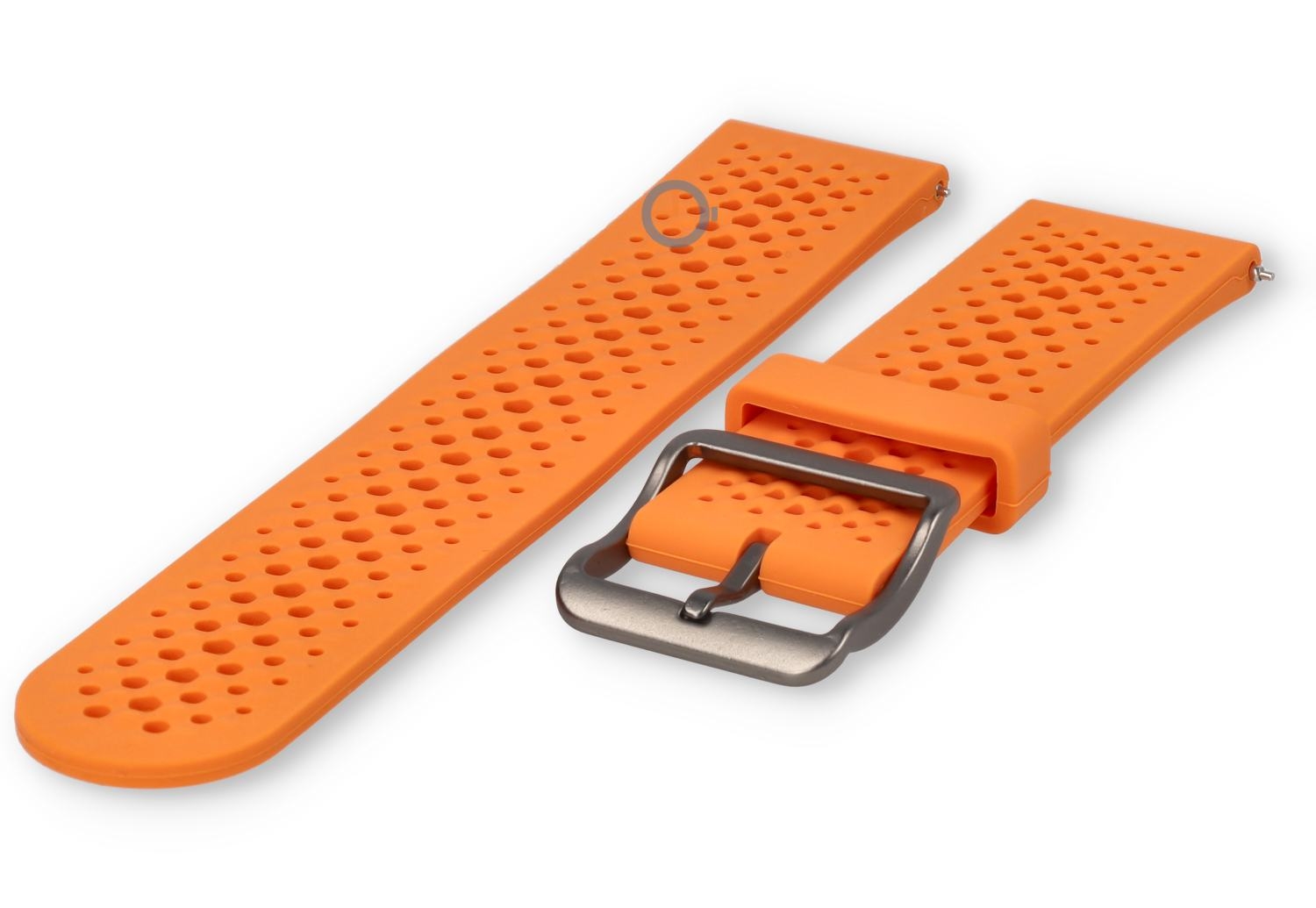 Breathable silicone strap - 22mm orange - perforated