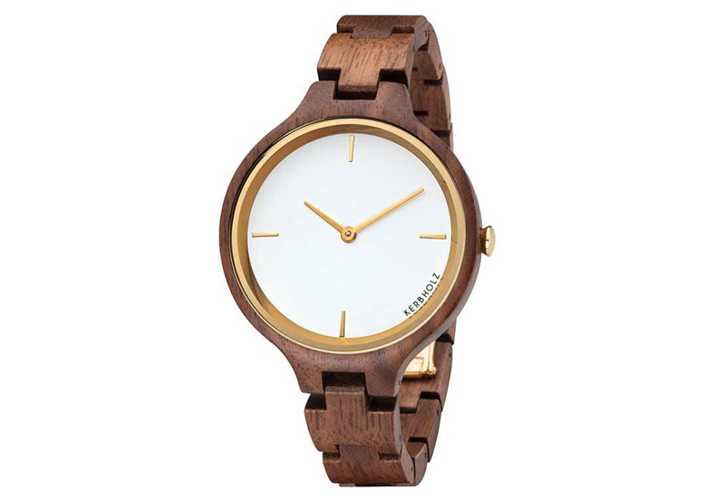 Kerbholz Hinze watchstrap Walnut gold
