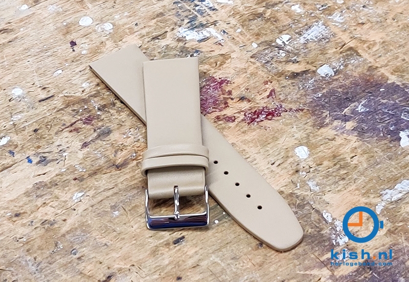 Naadloze horlogeband nappaleer - beige
