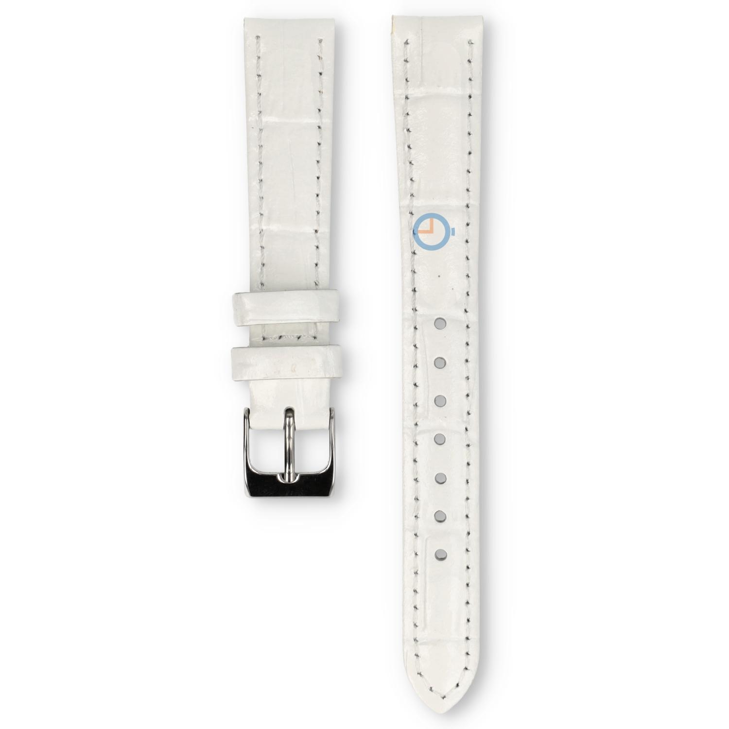 Universal 14mm white leather watch strap - Lorus