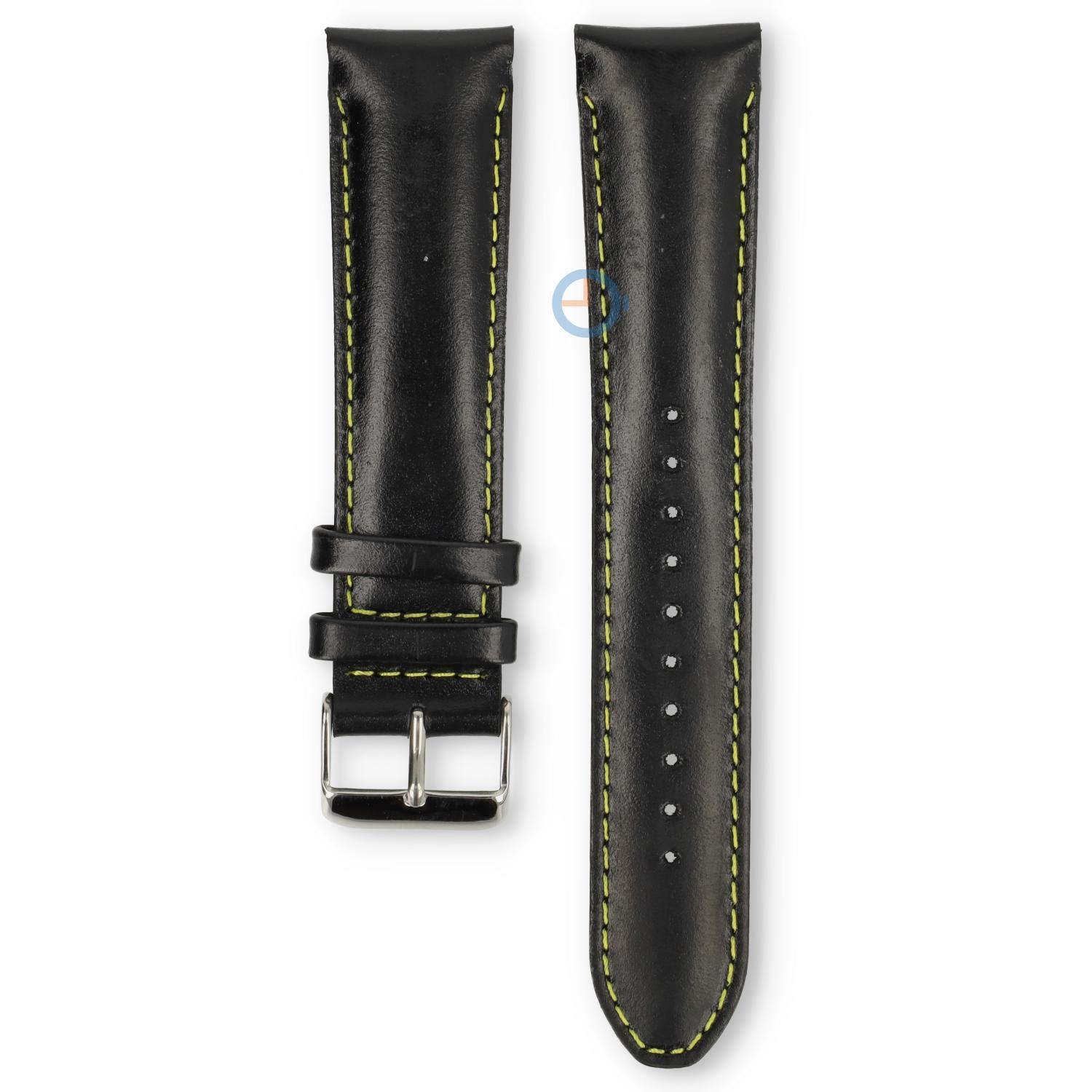 Universal 22mm black leather watch strap - Lorus