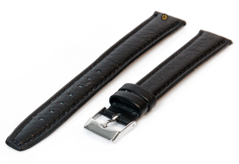 Watchstrap 16mm classic black XL leather