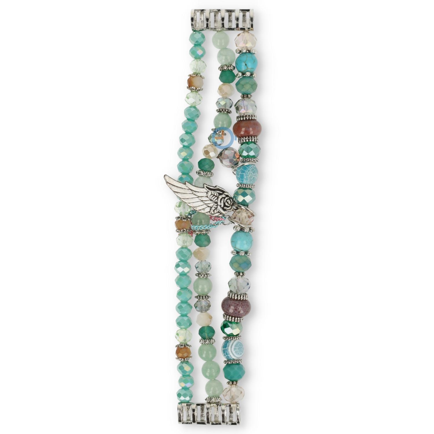 22mm bohemian beaded bracelet for watches - Ibiza blue