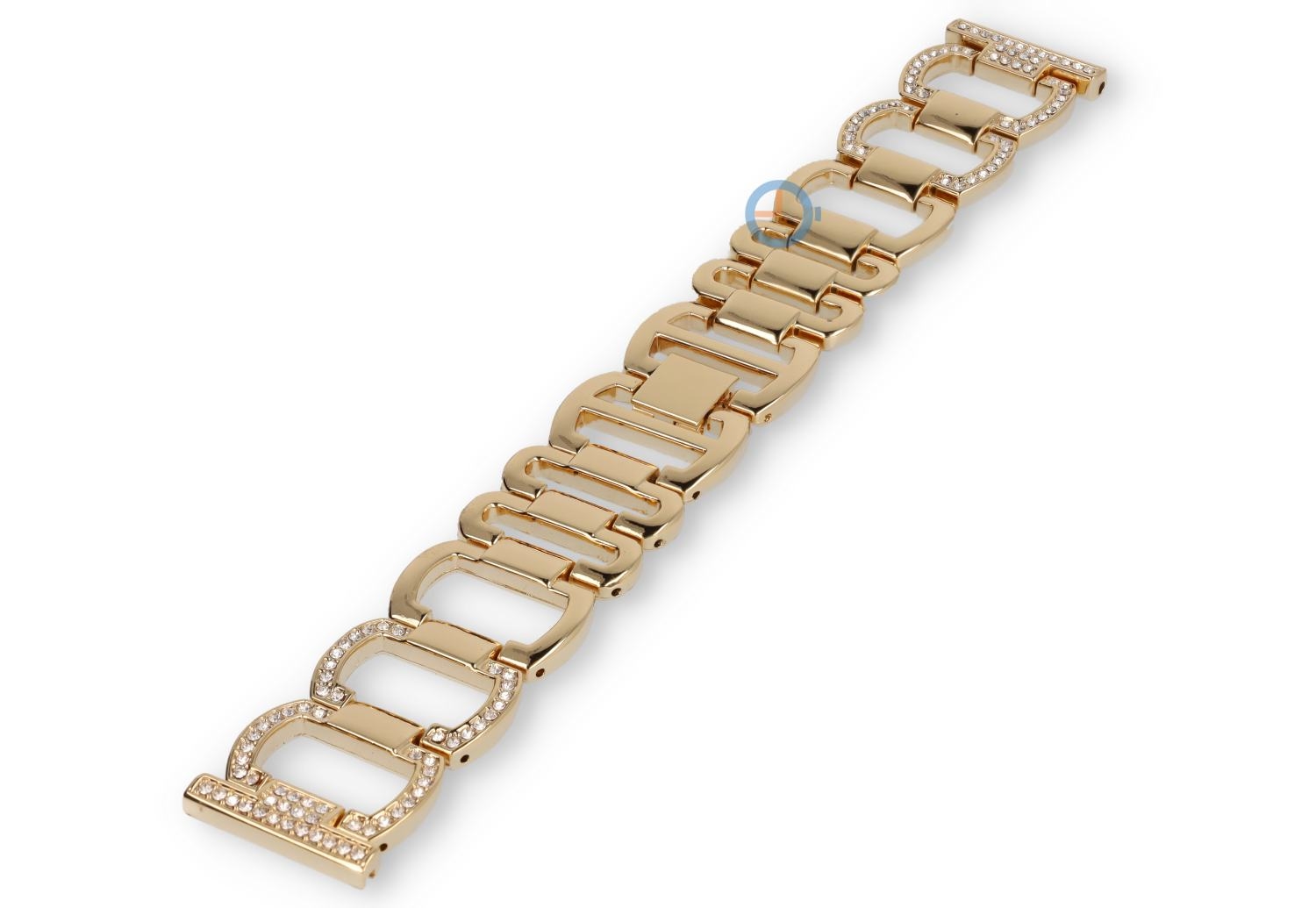 Elegance gold steel strap with stones - 22mm