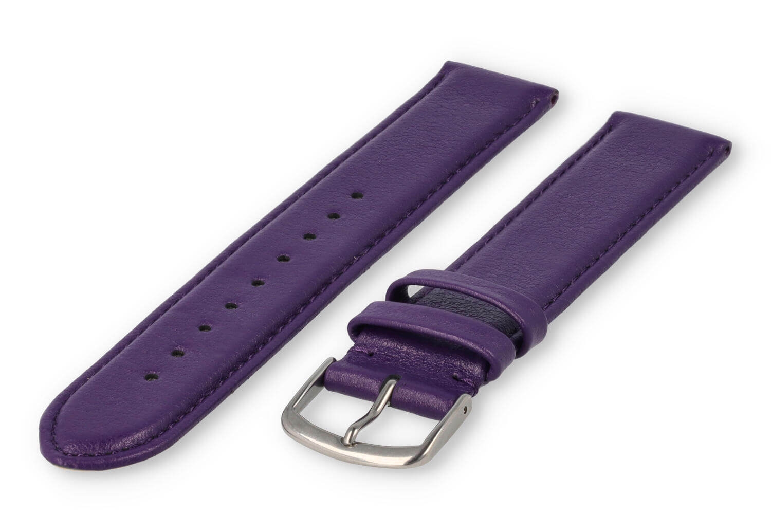 XL watch strap smooth leather - 22mm - eggplant