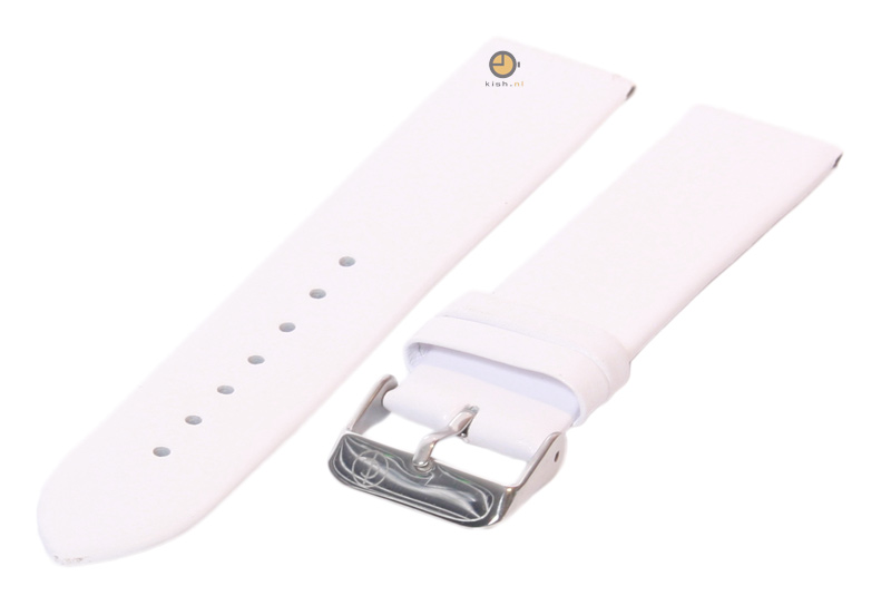 Seamless watchstrap 22mm white leather