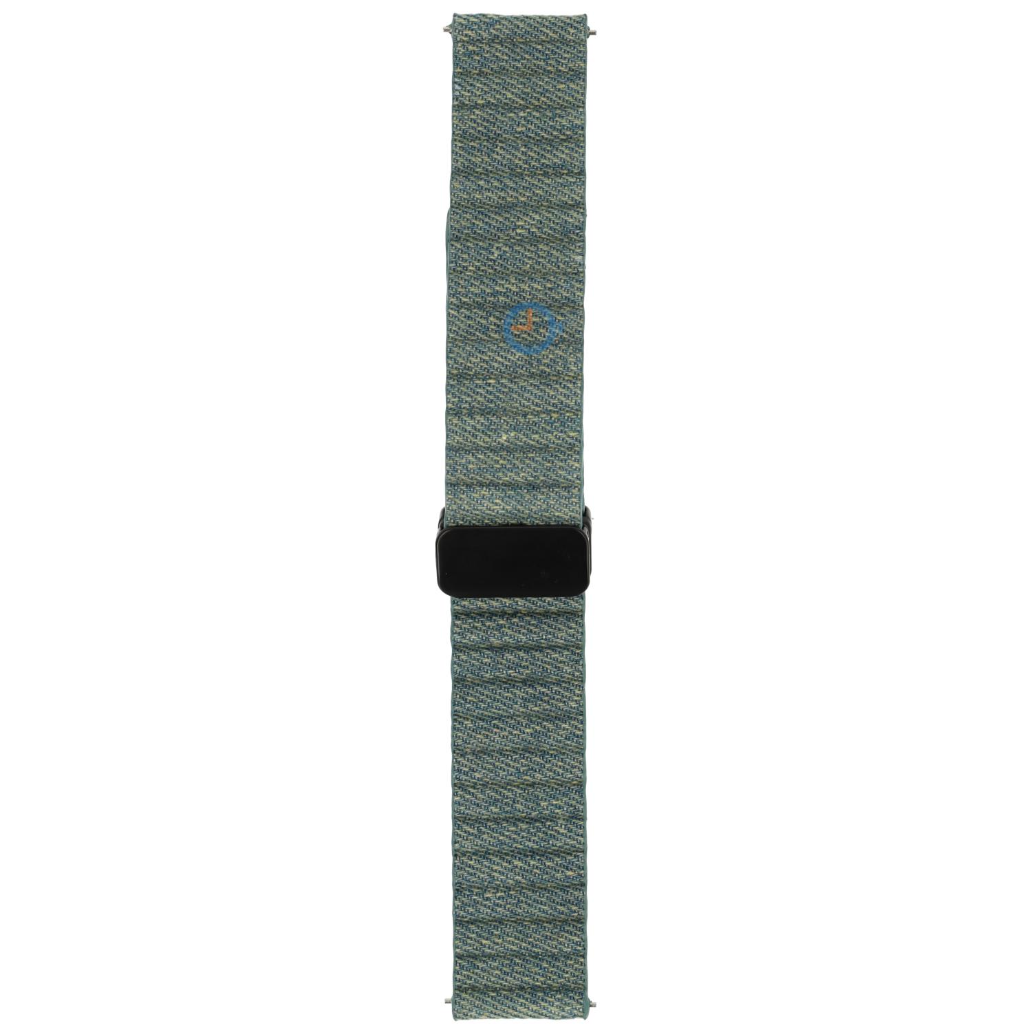 Magnetic leatherstrap - 18mm - Denim Green