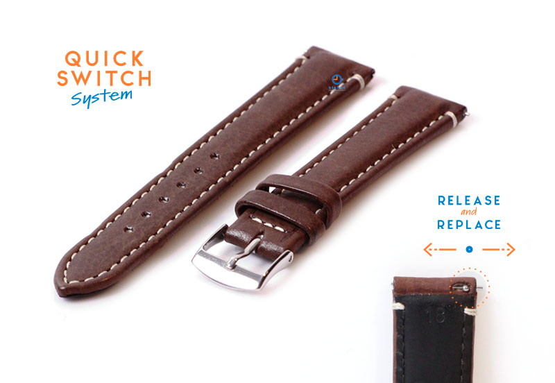 Watchstrap 18mm brown calf leather