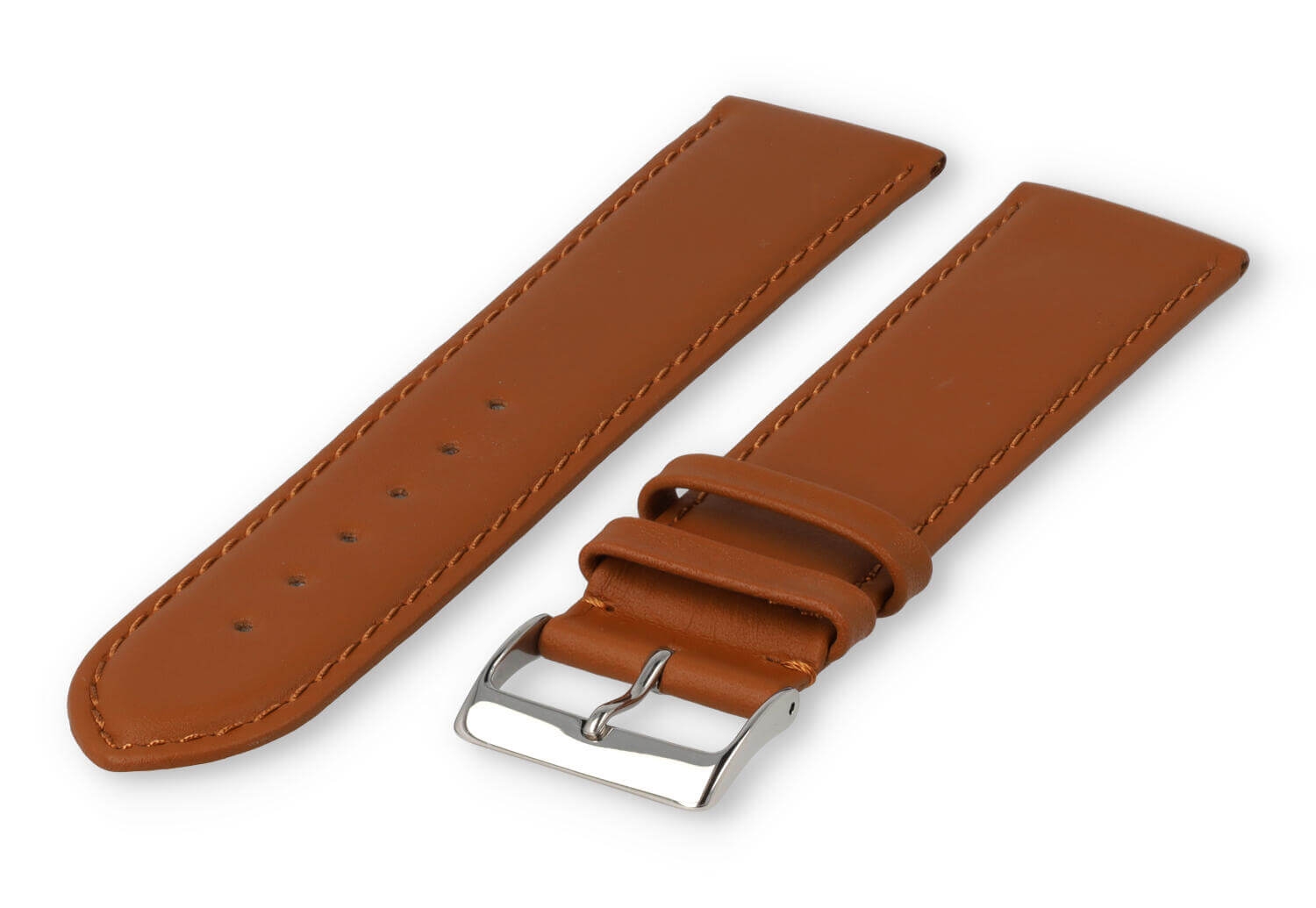 XL watch strap smooth leather - 24mm - brown
