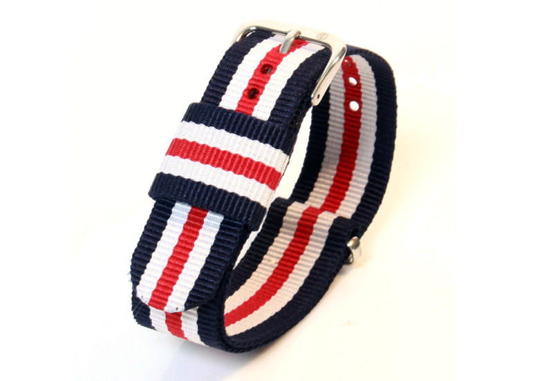 Watchstrap 20mm nylon tricolore