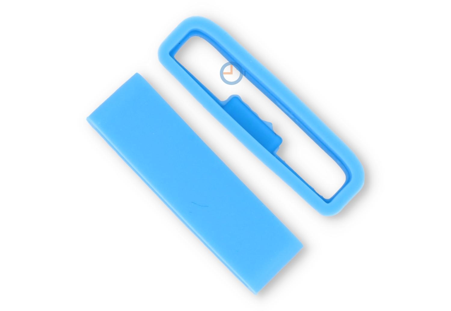 Band keeper 24mm lightblue silicone non-slip - 1 piece