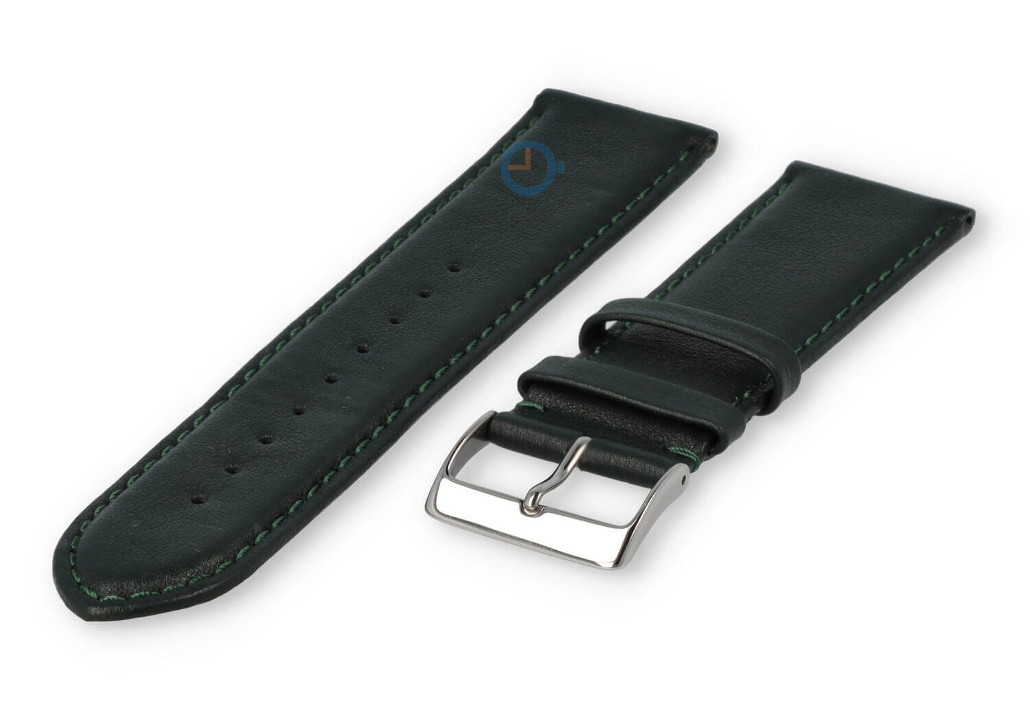 24mm watch strap smooth leather - dark green