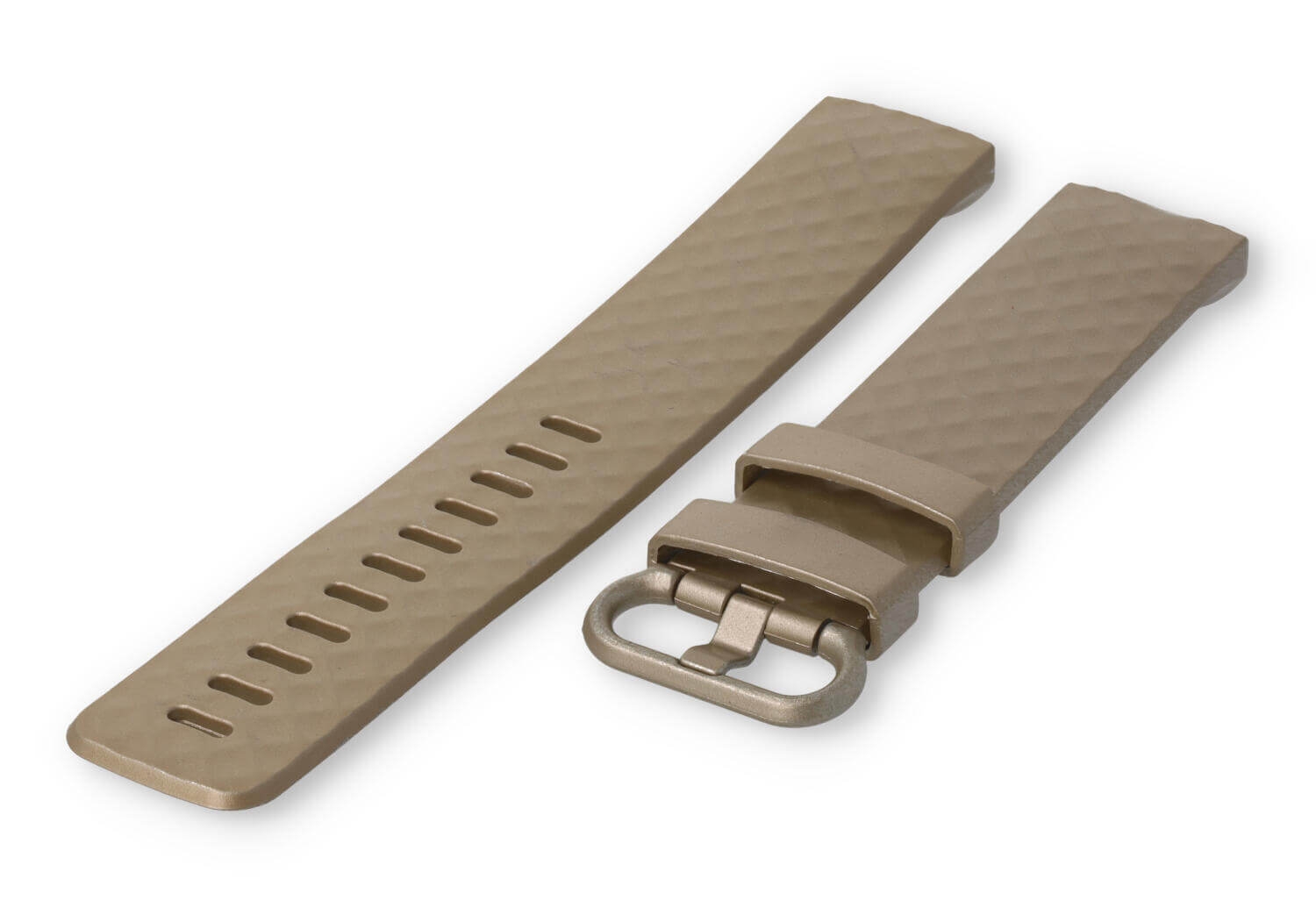 Fitbit Charge 3/4 watch band rubber - Metallic gold (Size: L)