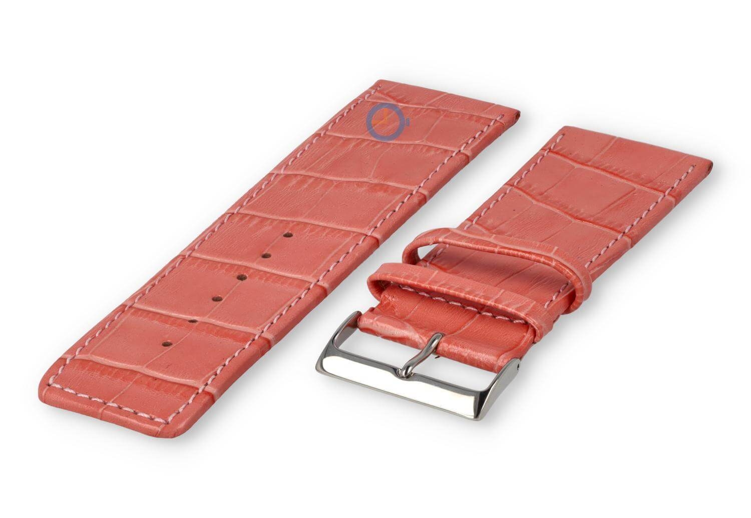 Deluxe croco watch strap - 30mm - salmon pink