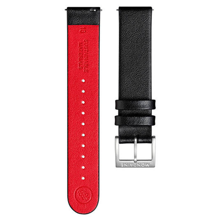 Mondaine watch strap vegan black - 18mm