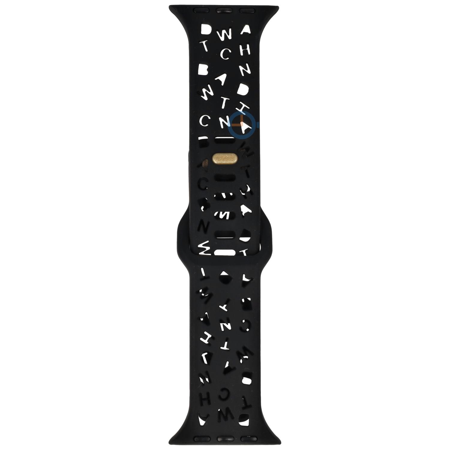 Letter Silicon strap - Apple Watch 45mm - Black
