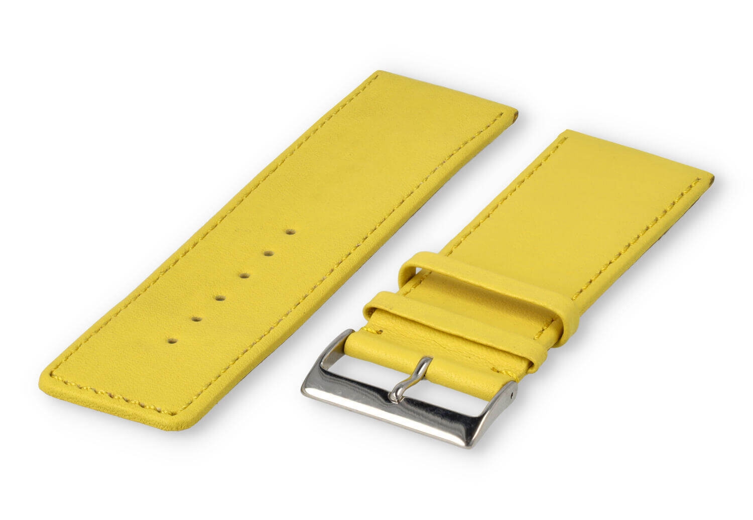 XL watch strap smooth leather - 30mm - yellow