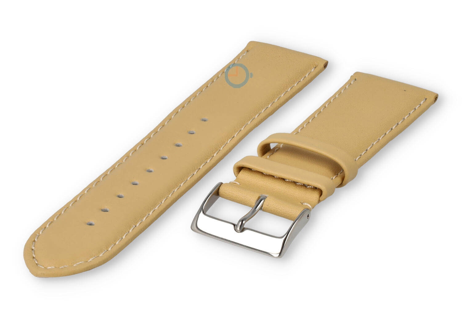 22mm watch strap smooth leather - vanilla