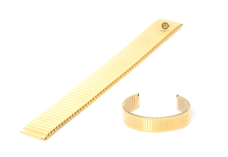 Watchstrap 18mm stainless steel flexible gold