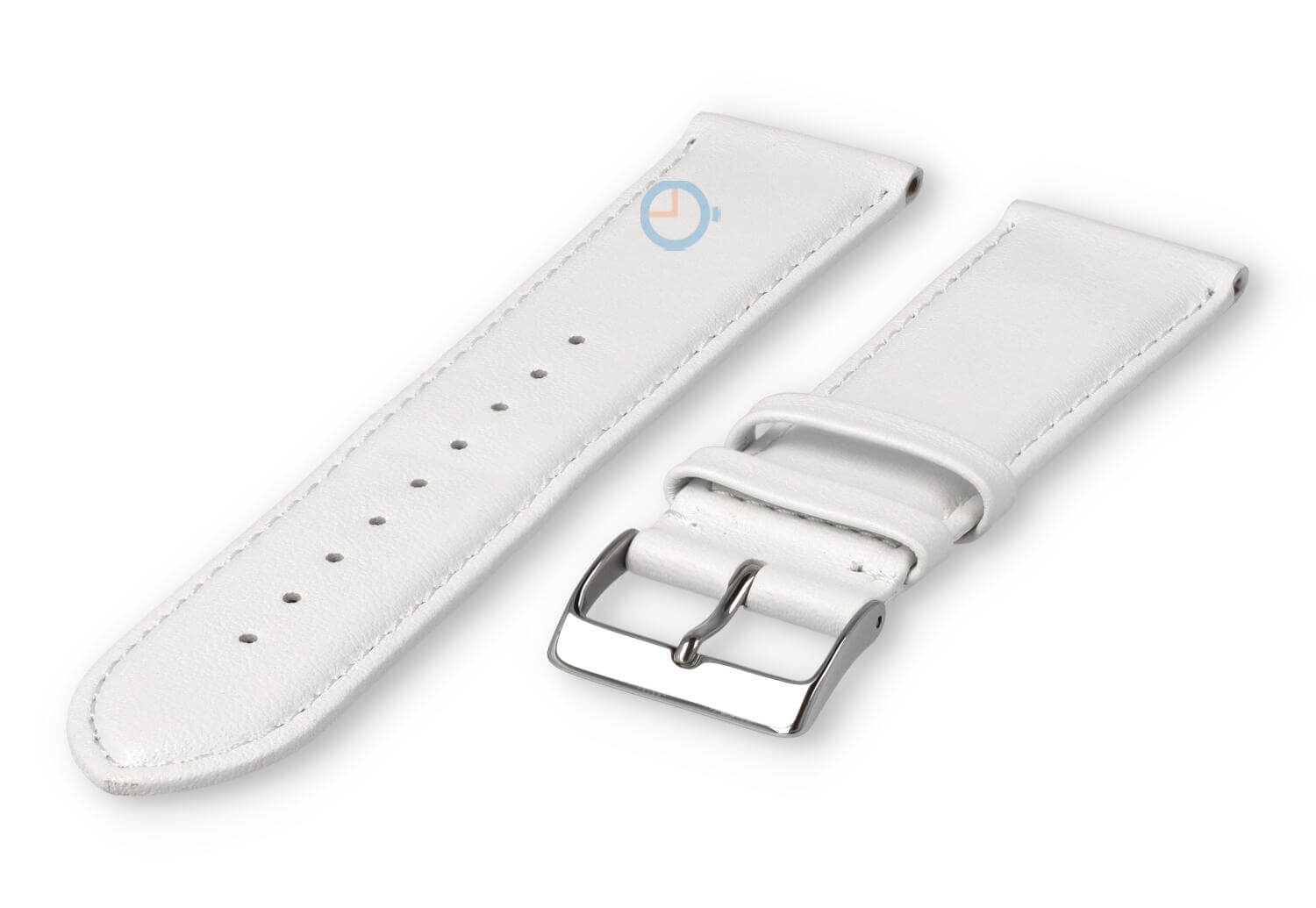 24mm watch strap smooth leather - white