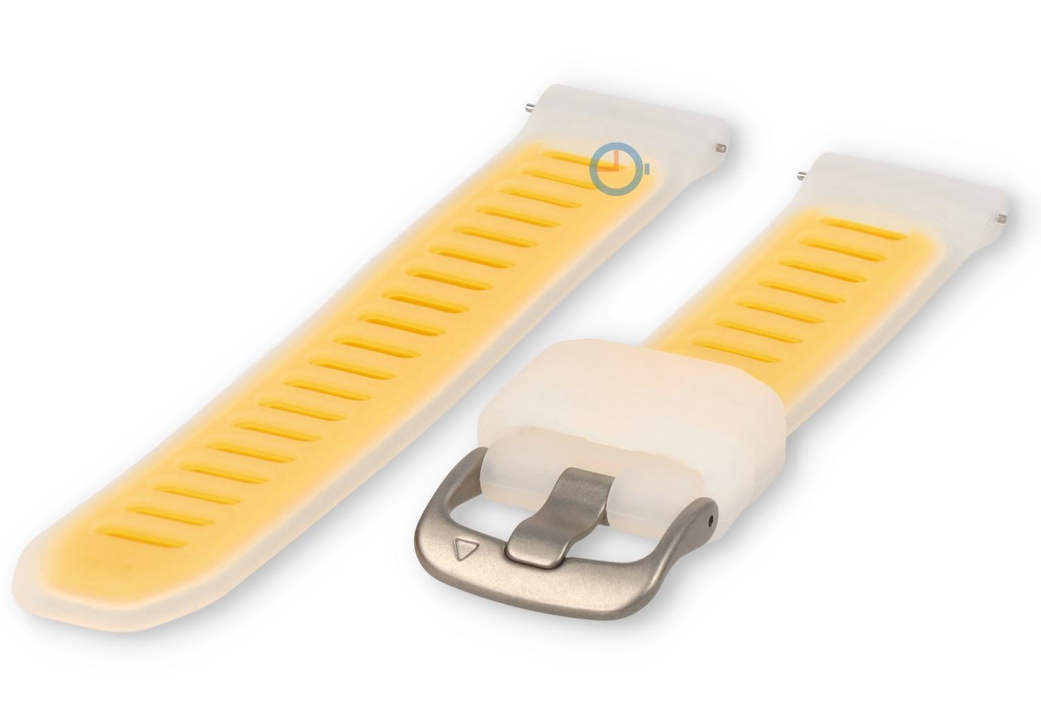 18mm watch strap silicone - transparant/yellow