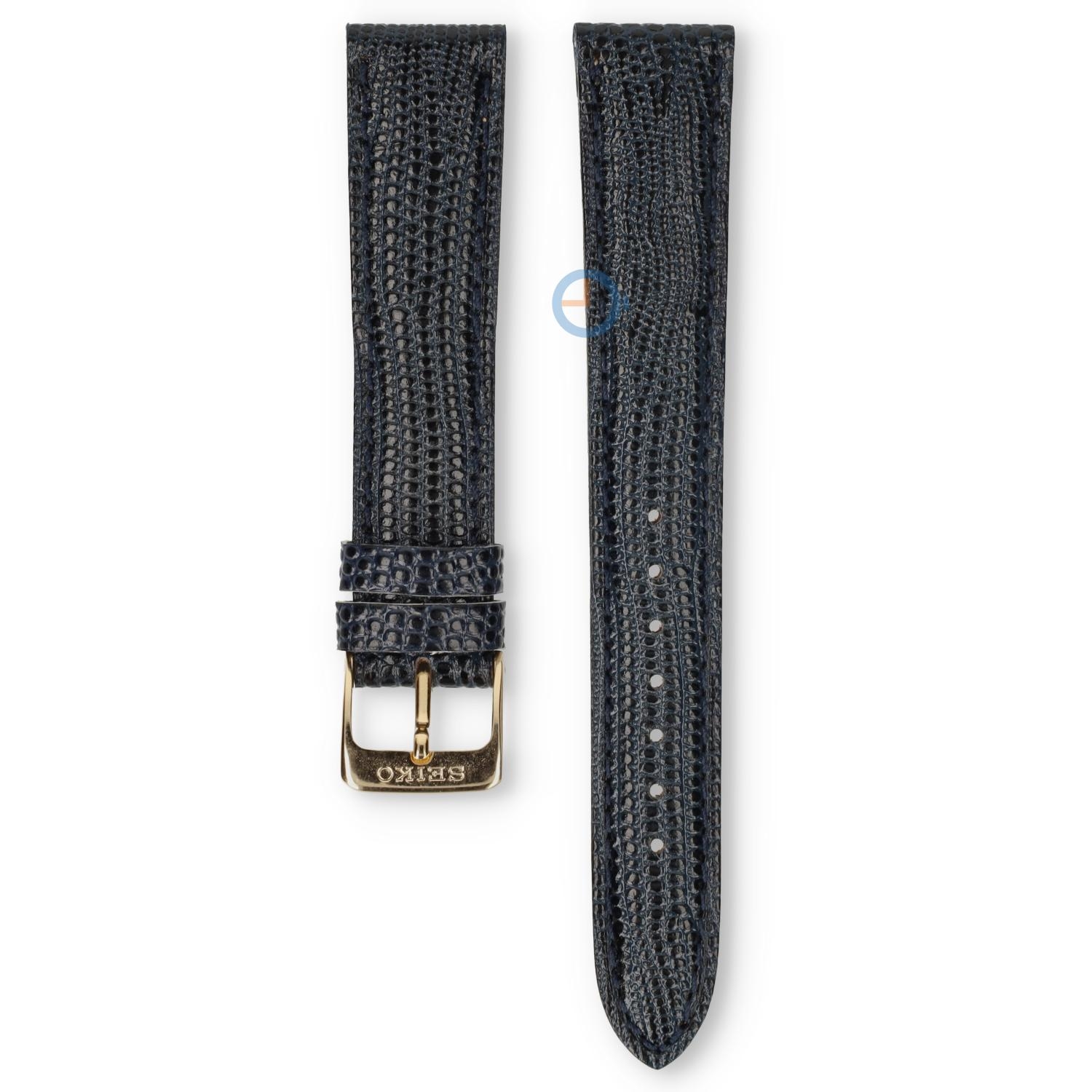 Universal 17mm blue leather watch strap - Seiko