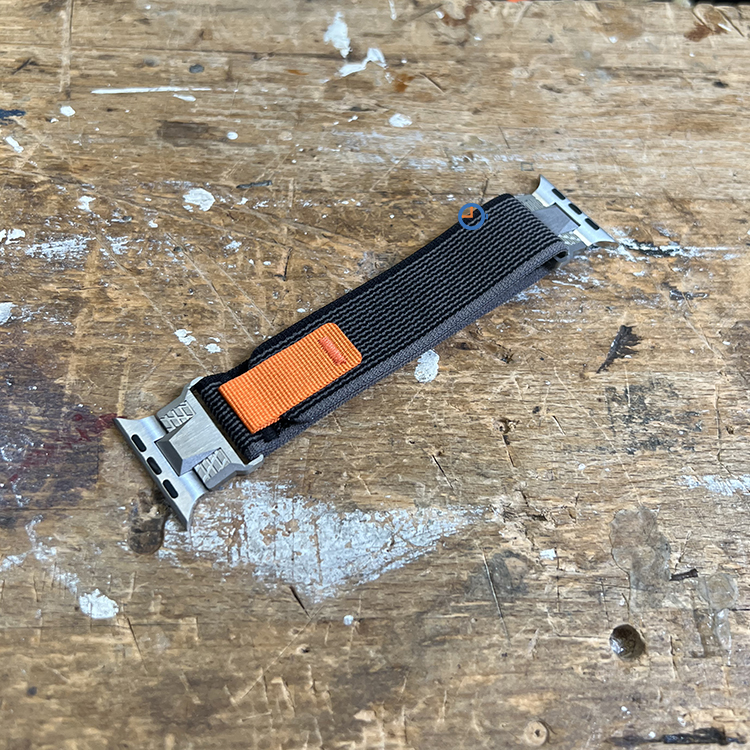 Apple watch strap with velcro - 45mm - Grey Orange