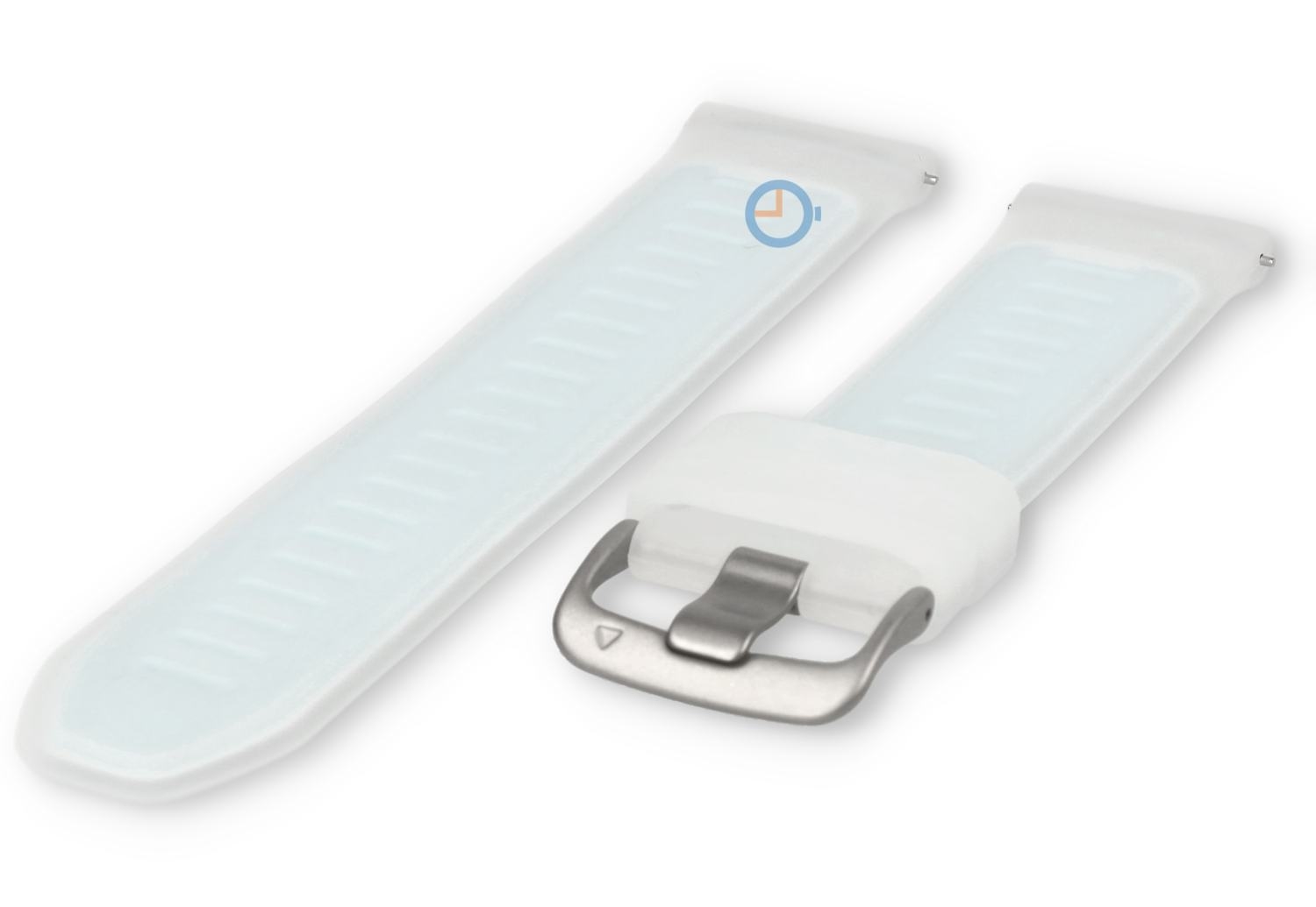 22mm watch strap silicone - transparant/white