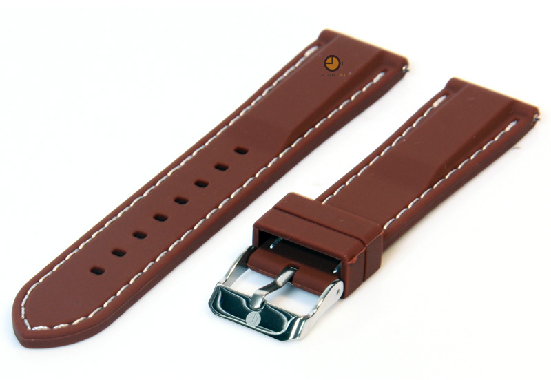 Watchstrap 20mm brown silicone with quick release