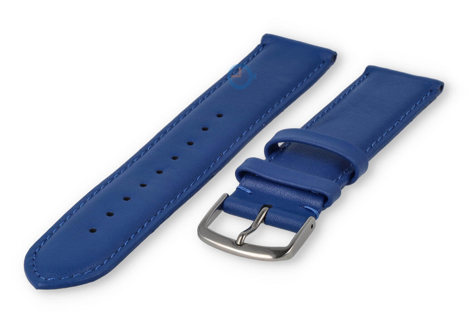 20mm watch strap smooth leather - royal blue