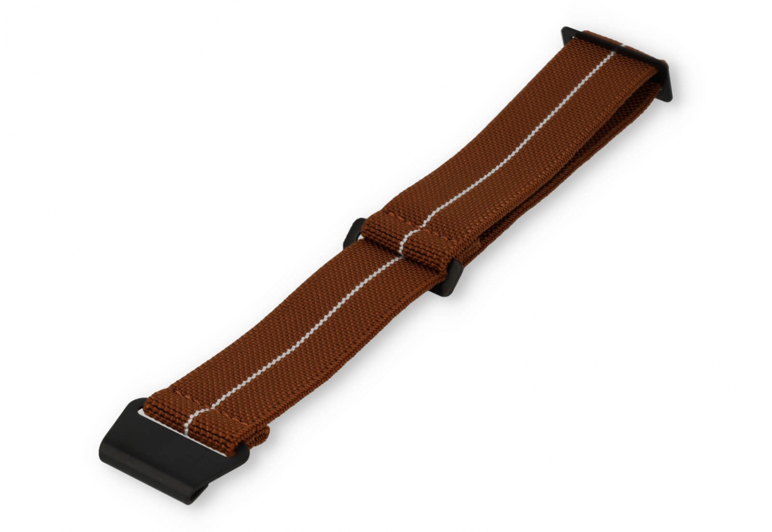 Elastische horlogeband 22mm nylon bruin - wit