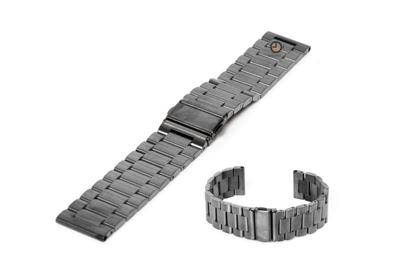 Watchstrap 24mm stainless steel Gunmetal