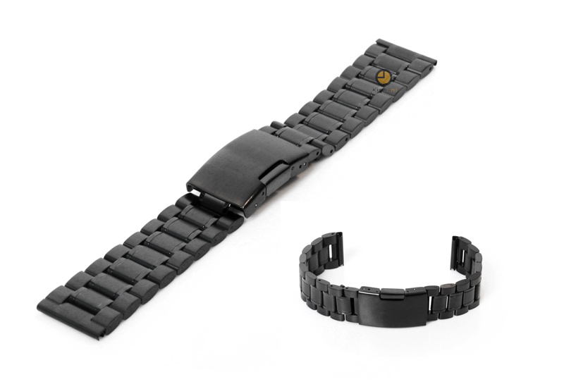 Watchstrap 18mm stainless steel matt/polished black