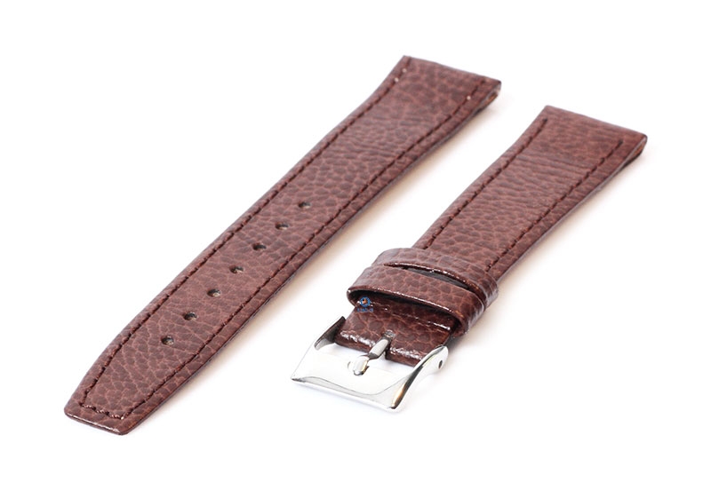 Open-end clip watch strap 20mm - Calf leather brown